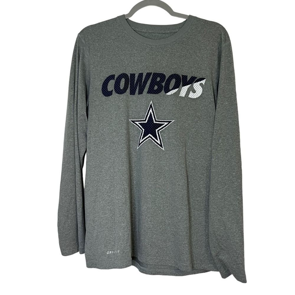 Nike NFL Dallas Cowboys gray long sleeve logo shirt men’s size M